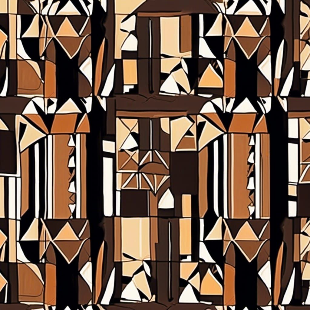 Abstract Geometric Horns in Art Deco Style