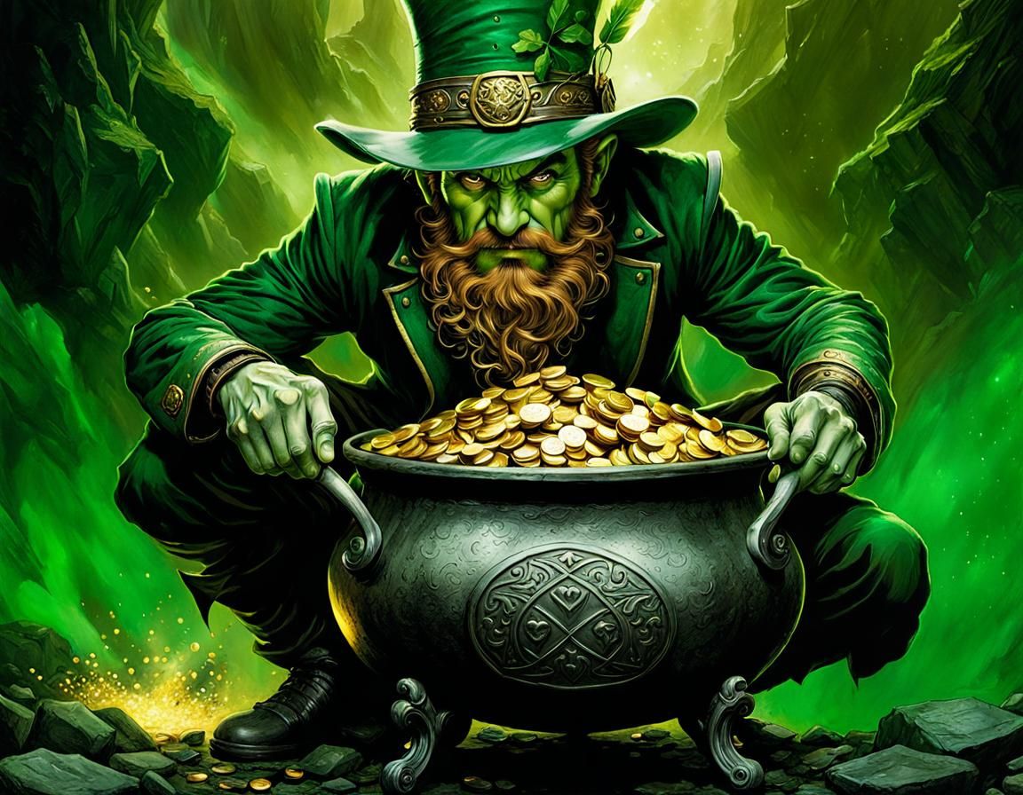 Legendary Leprechaun Defends Cauldron of Gold