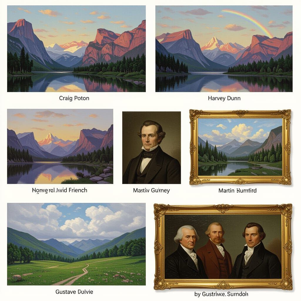 Romantic Landscape Painting in Classical Style