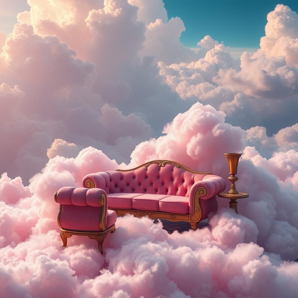Fantasy Furniture on Clouds: Digital Matte Painting