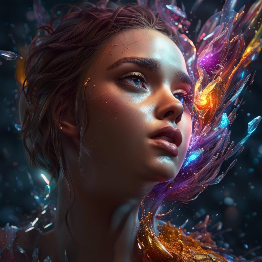 Hyperrealistic Crystal Art with Dramatic Lighting