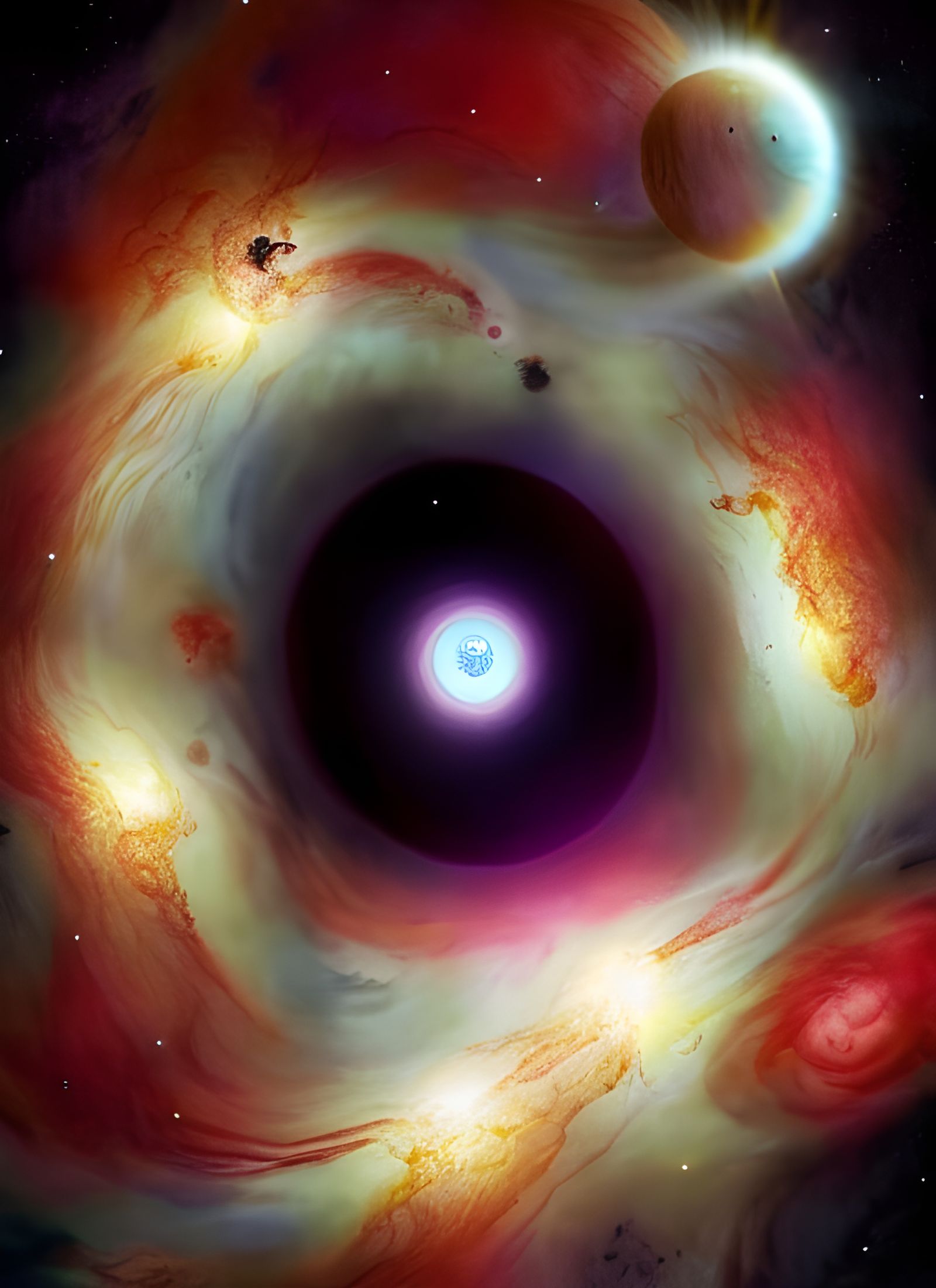 Epic Black Hole with Nebulas and Twinkling Stars