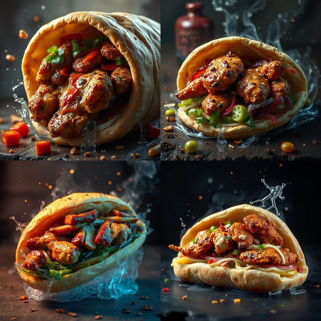 Epic Shawarma Feast in Vibrant Pita Bread