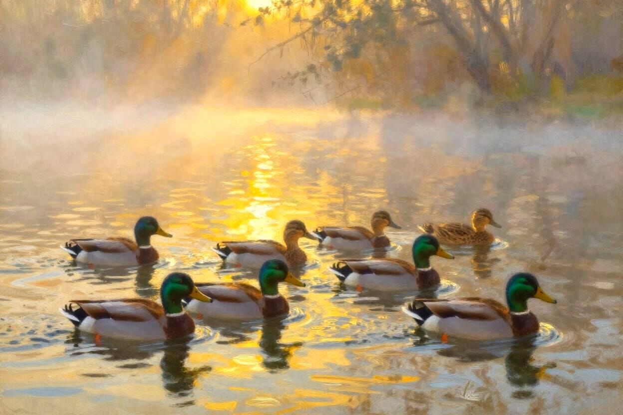 Ducks on a Pond