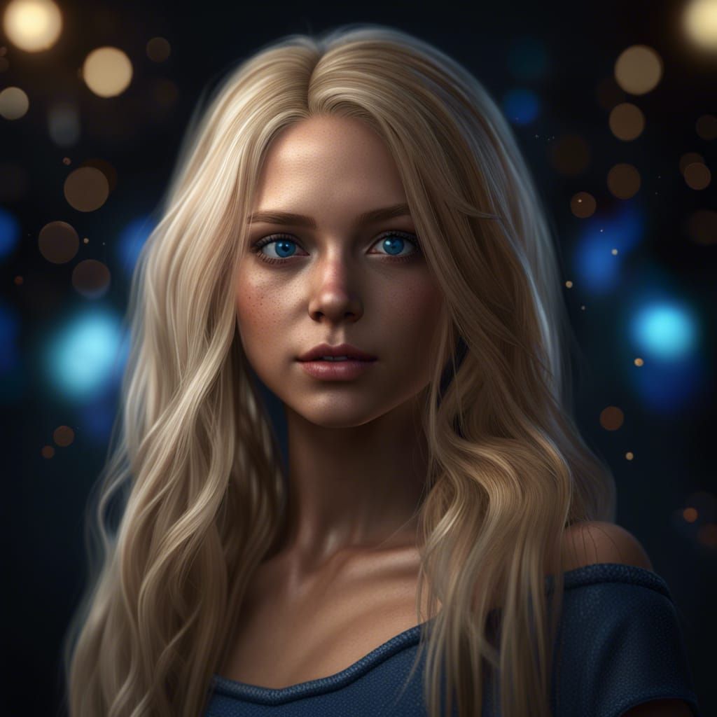 Photorealistic Blonde Girl Portrait in 8K HDR