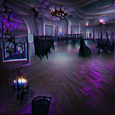 Dark Haunted Ballroom Scene
