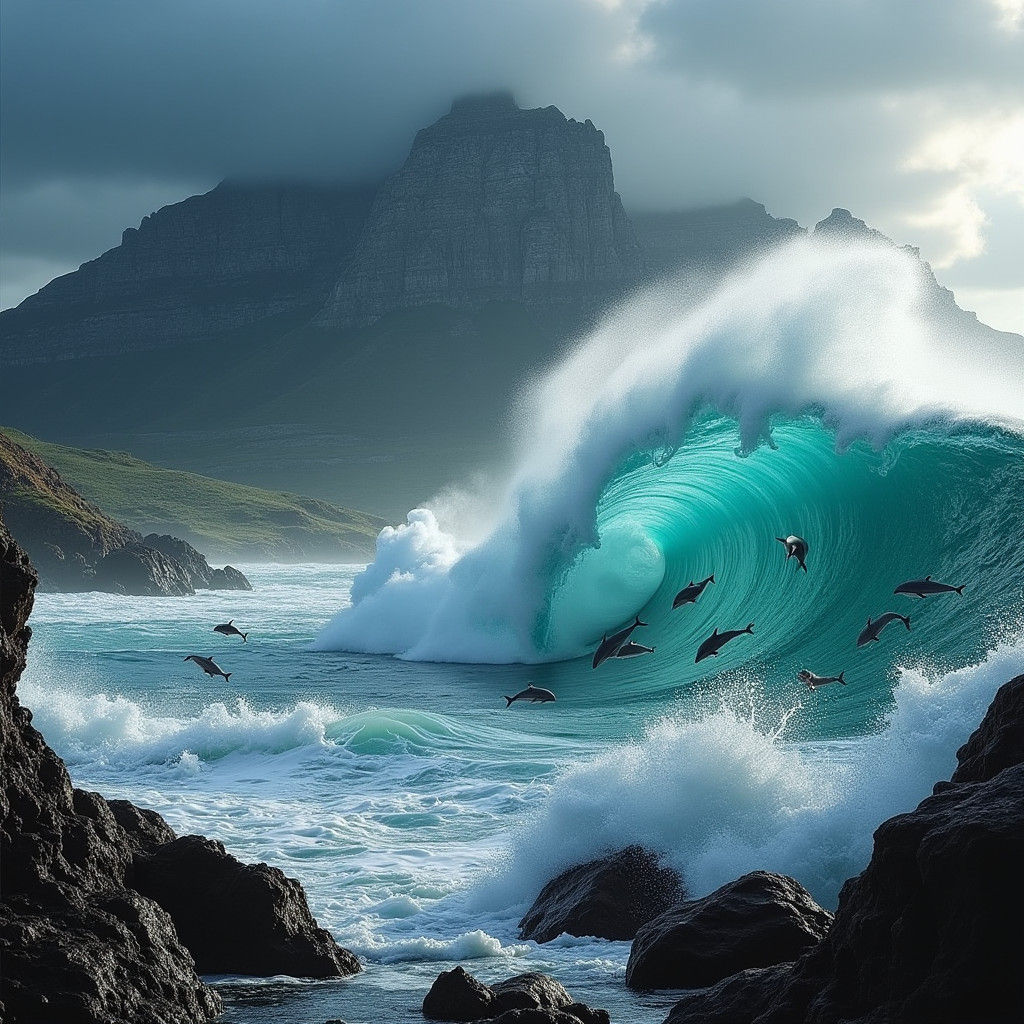 Table Mountain Wave: Fantasy Concept Art in 8K