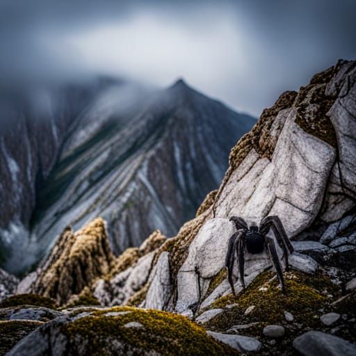 Hairy Spider Does Yoga in Romantic Landscape