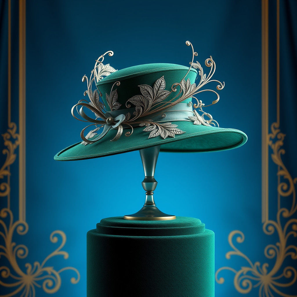 Hunter Green Kentucky Derby Hat in Opulent Style