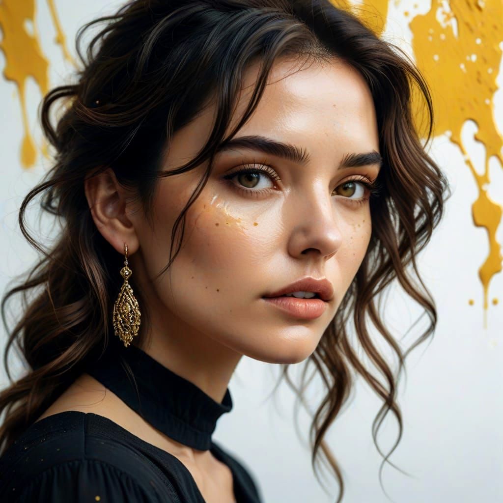 Elegant Young Woman in Moody Lighting