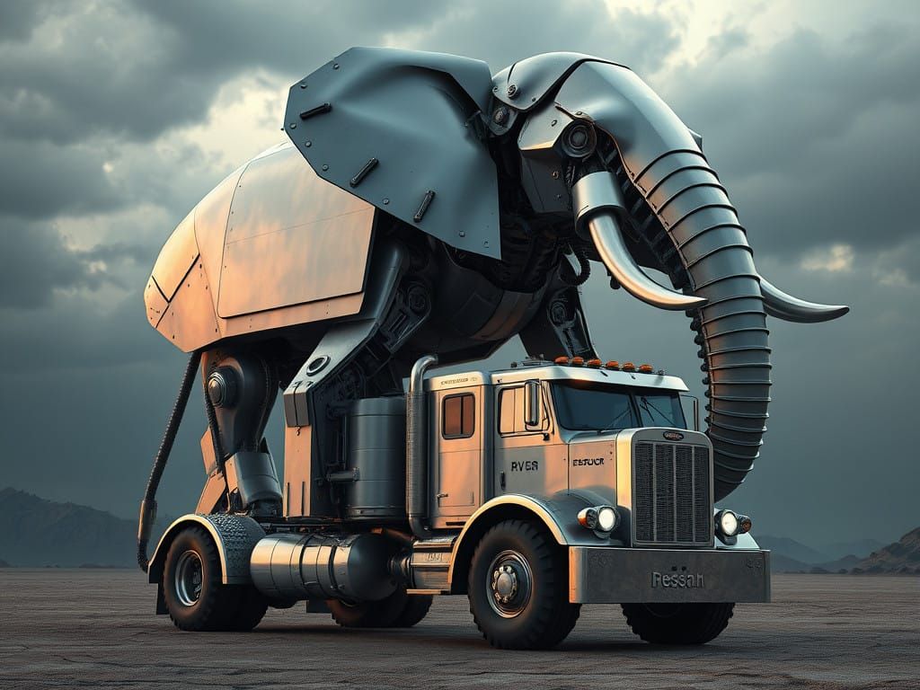 Cyberpunk Elephant Transformer Unveils Its Mechanical Heart