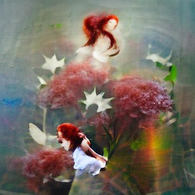 Ethereal Redhead Fairy in a Magical Realm