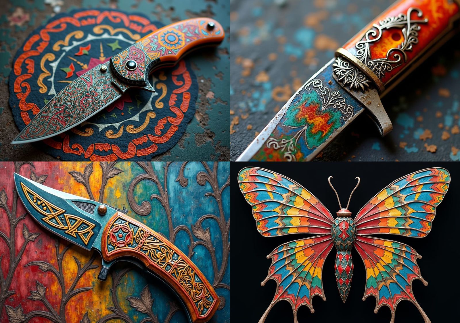 Colorful Celtic Figure Depicted with Sharp Lines