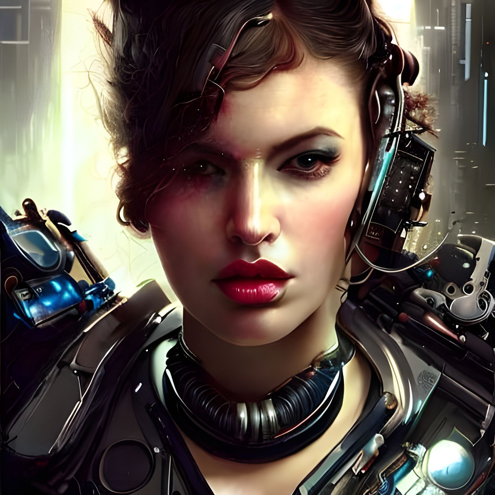 Cyberpunk Hacker in Neon Cityscape