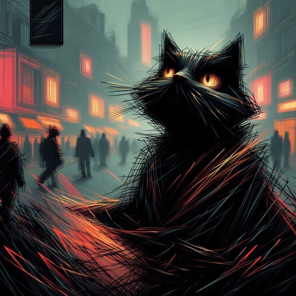 Mister Tigee in Paris: 3D Render in Dark Tones