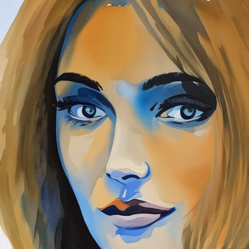 Impressionist Woman in Gouache Style Masterpiece