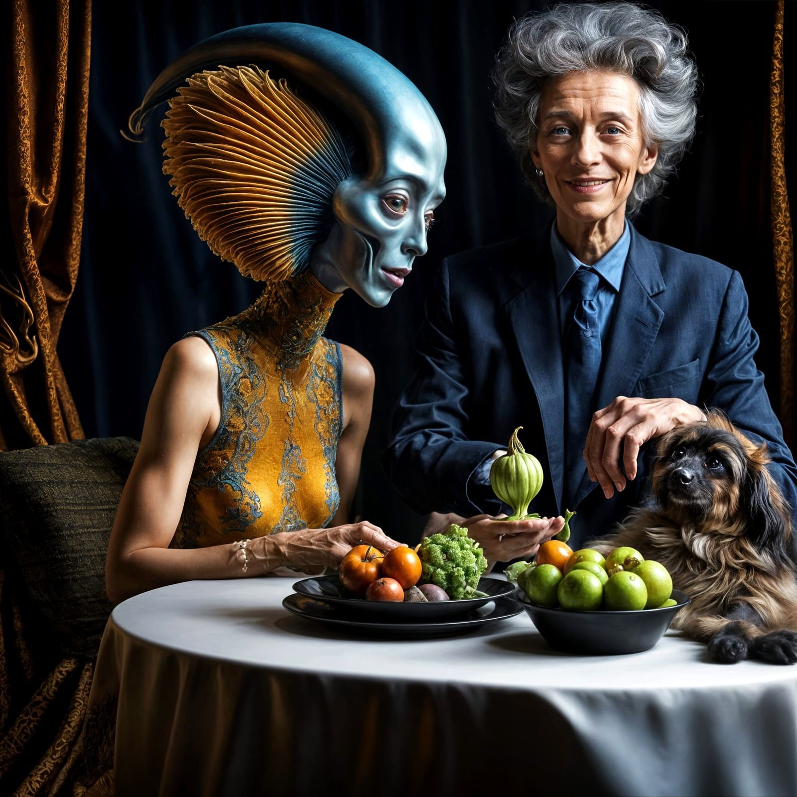 Harmonious Gathering of Humans and Aliens in High Fashion