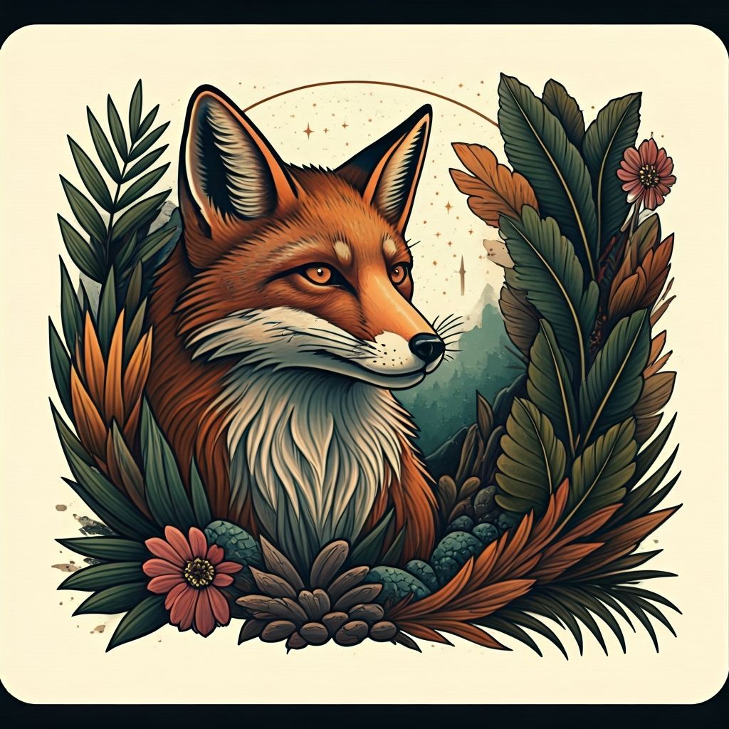 Jungle Tattoo Flash Sheet in Traditional Style