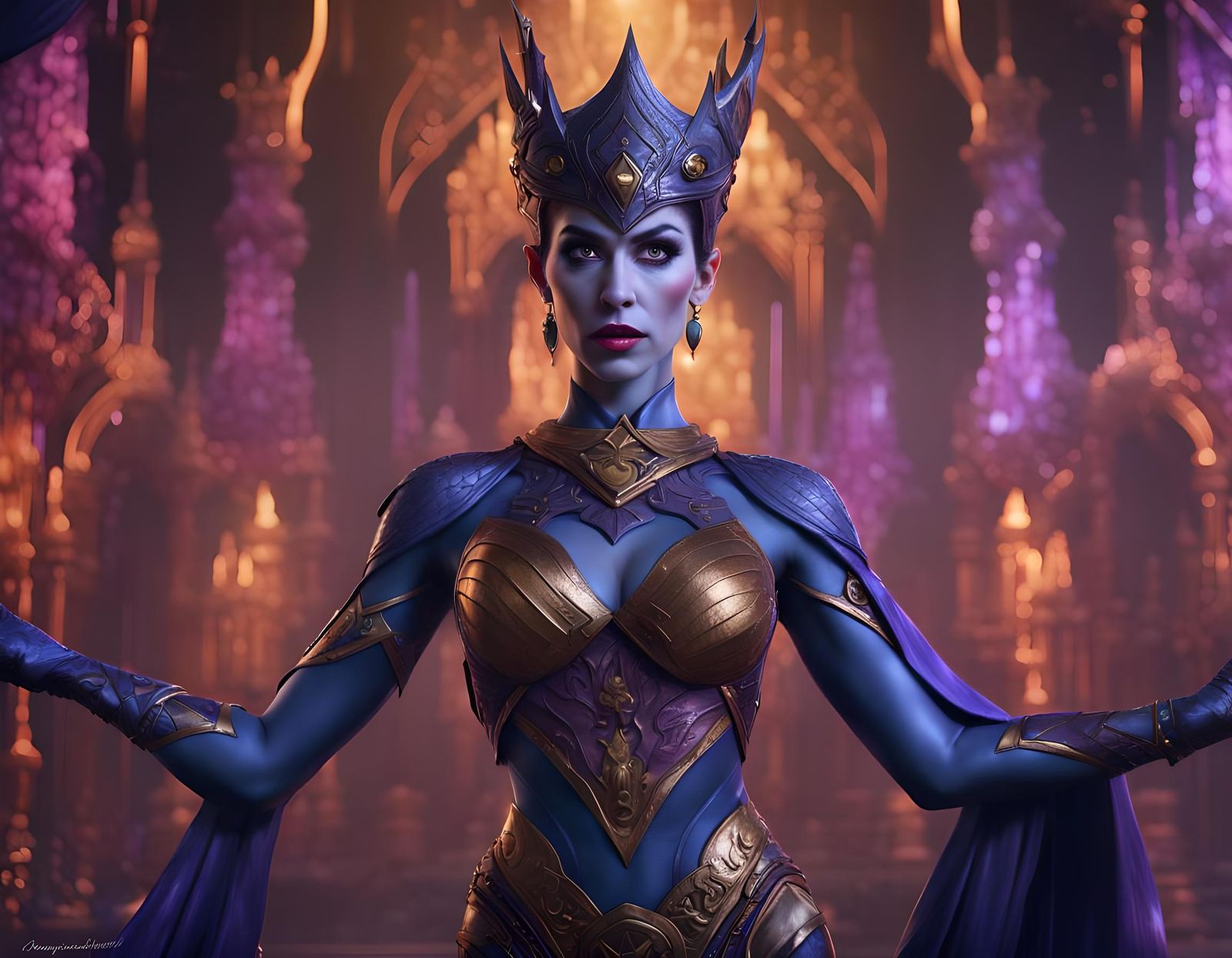 Evil-Lyn Portrait in Detailed Matte Painting Style