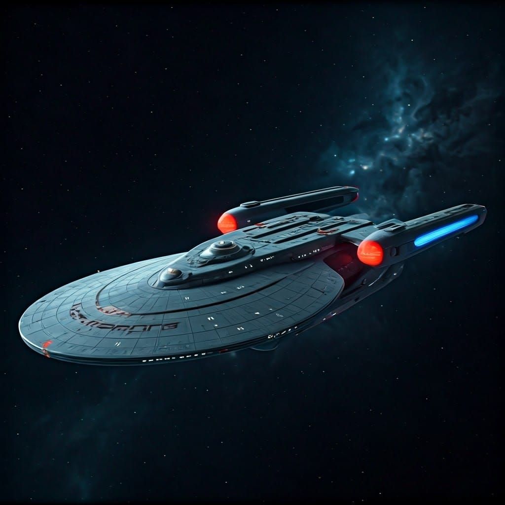 Cyberpunk-Inspired Star Trek Scout Frigate with Dorsal Senso...