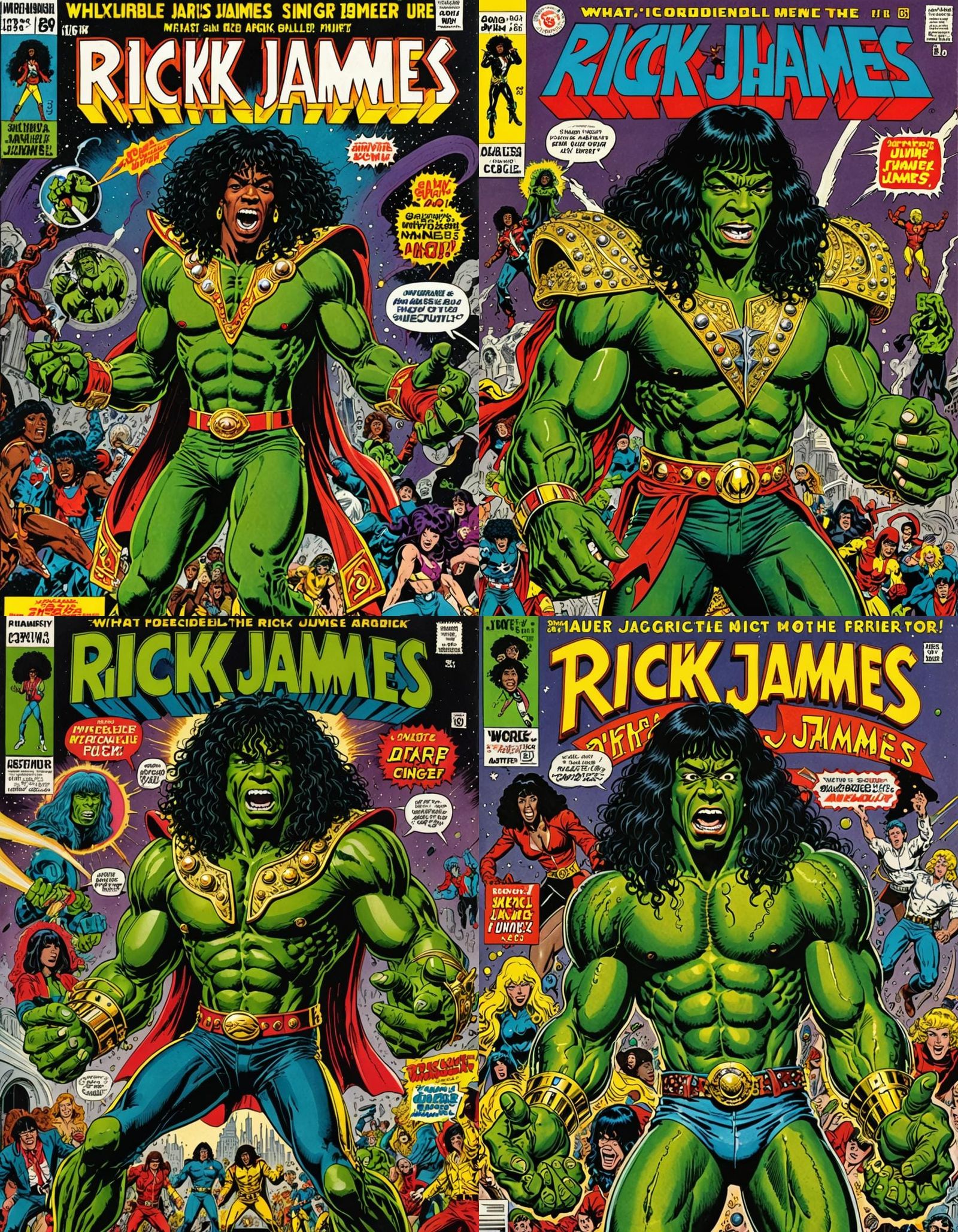 Rick James as the Incredible Hulk: Comic Book Cover