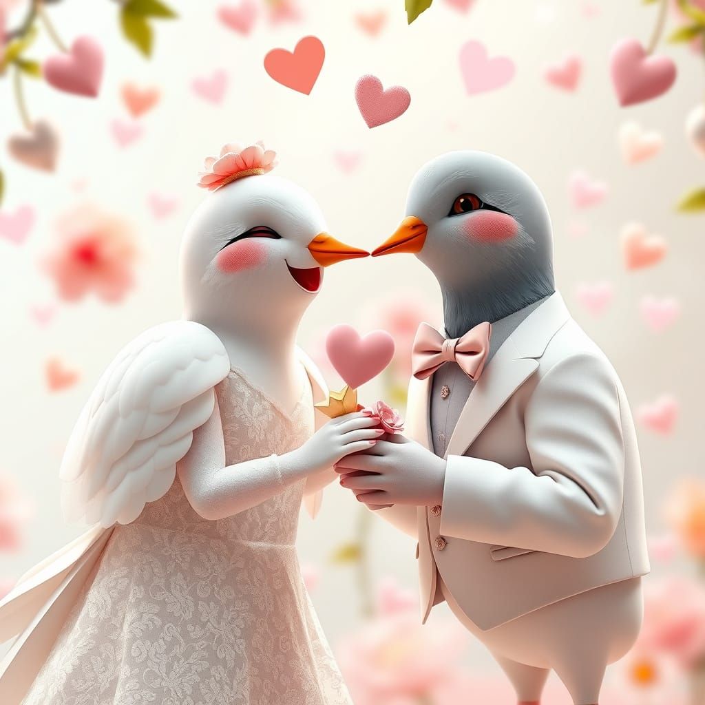 Joyful Dove Wedding in Whimsical Floral Paradise