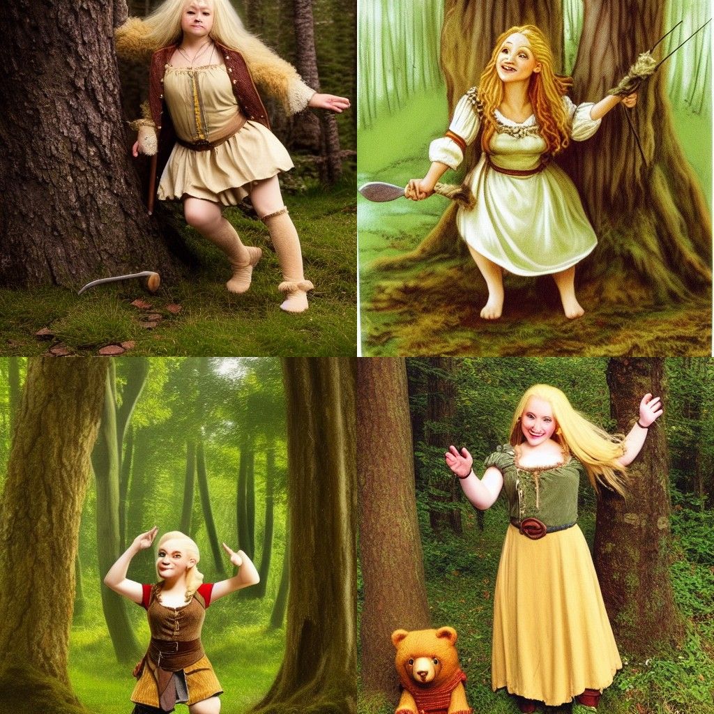 Halfling Druid Dancing with Bear in Baroque Style