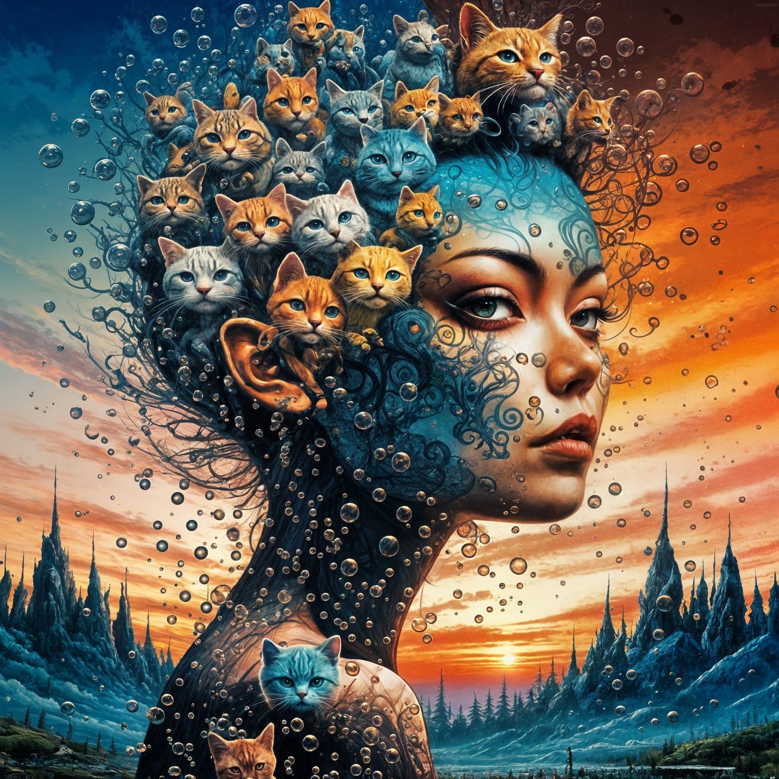 Psychedelic Double Exposure Fantasy Art