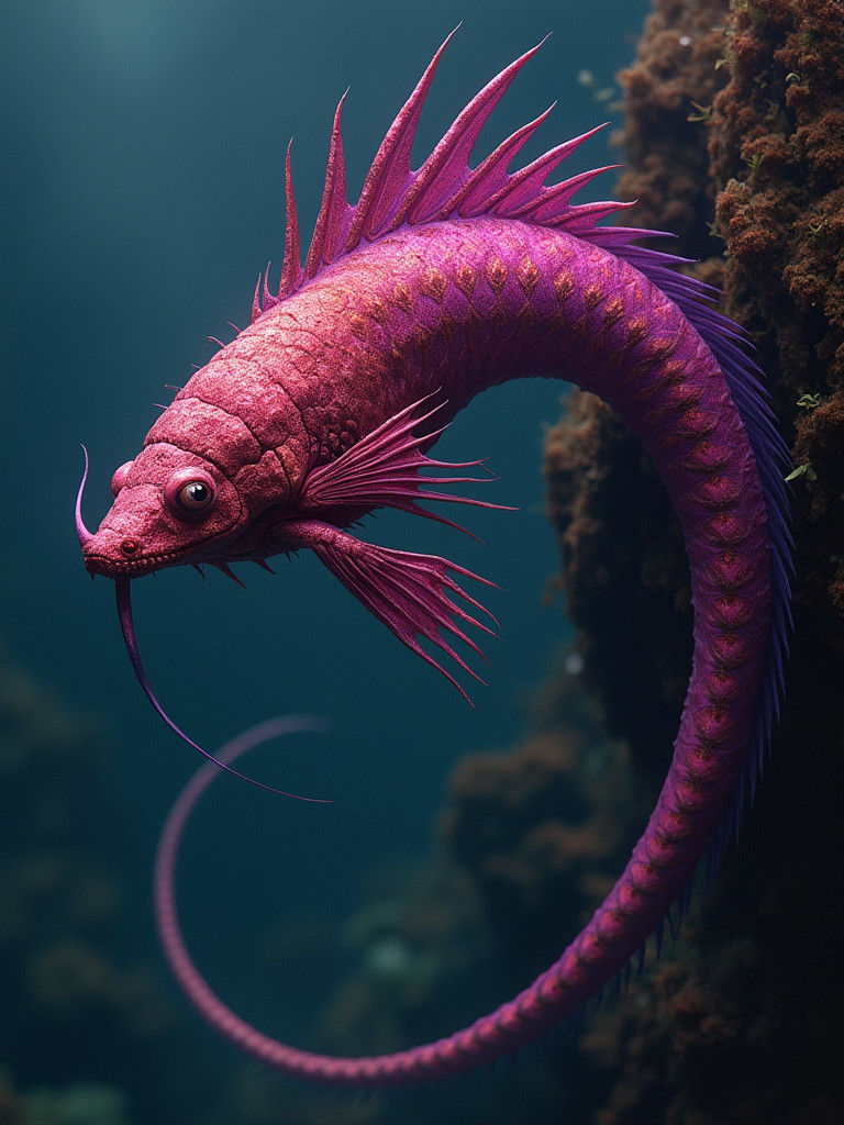 Iridescent Dragonfish in Surrealist Dreamscape