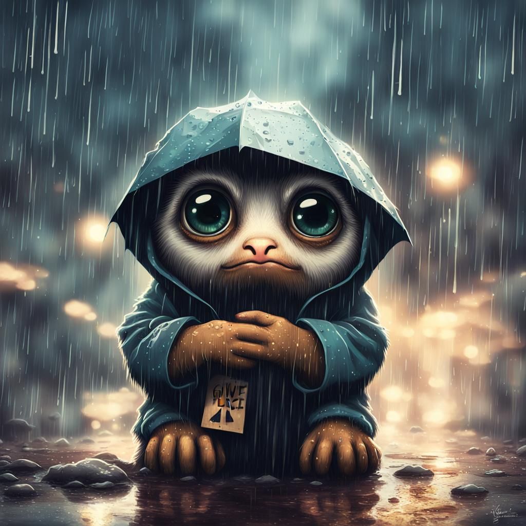 Sad Creature As Digital Concept Art