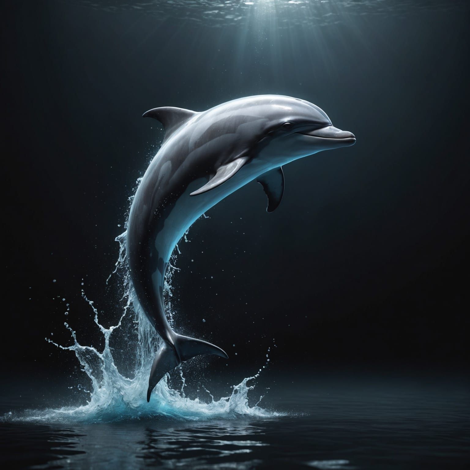 Glowing Mist Dolphin Fantasy Concept Art