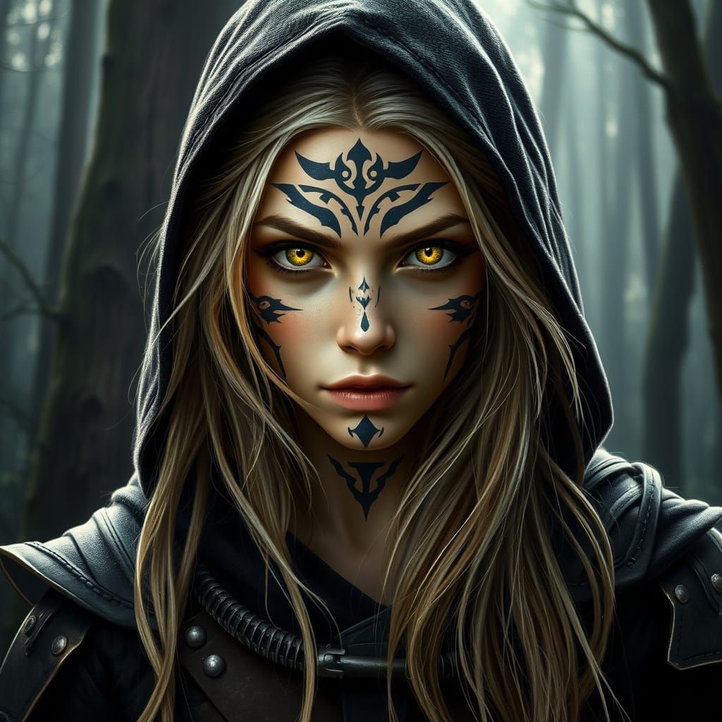 Ethereal Elf Warrior in Mystical Forest