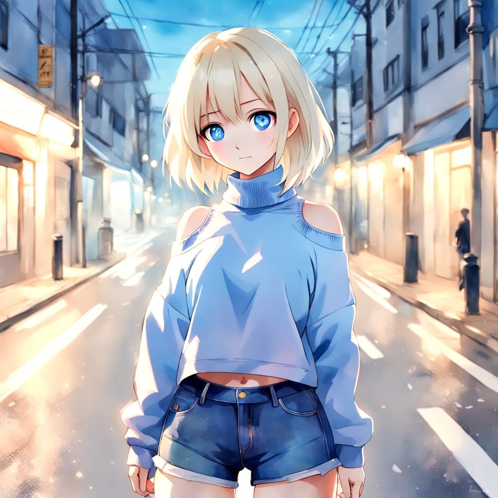 Anime Girl in Soft Focus Pastel Colors