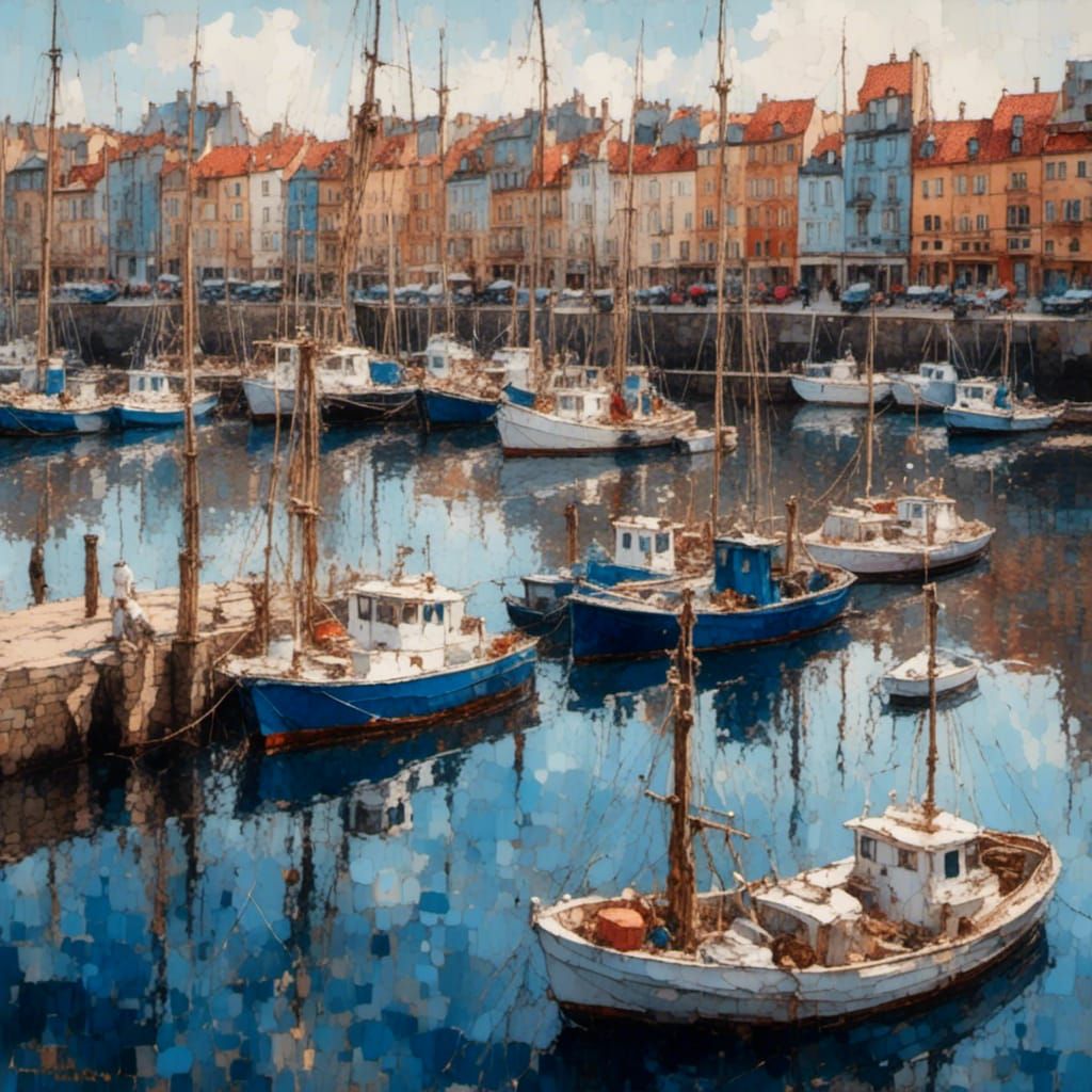 Konigsberg Harbor in Impressionistic Snapshot Aesthetic