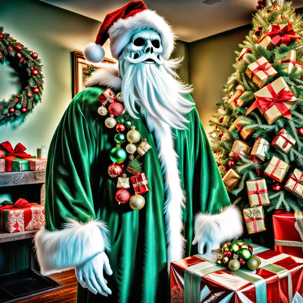 The Ghost of Christmas Present in Festive Scene