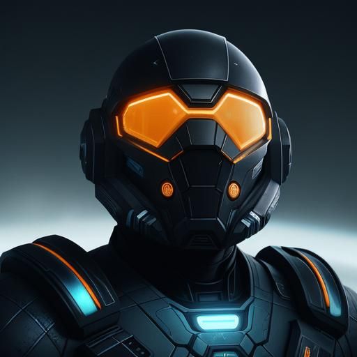 Expert Space Miner Portrait in Sci-Fi Style