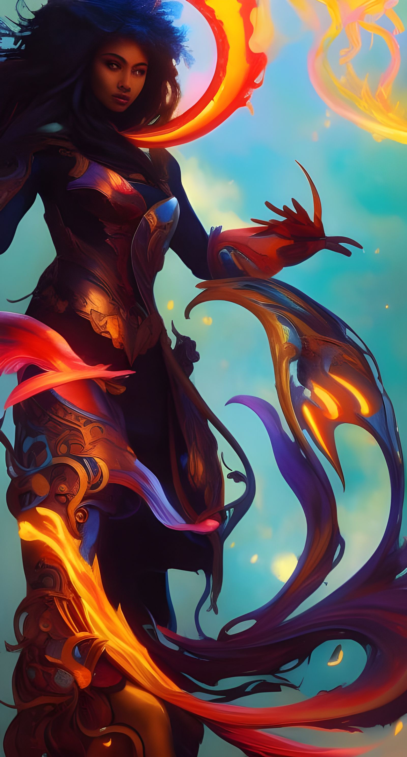 Fiery Oracle in Expressionist Style