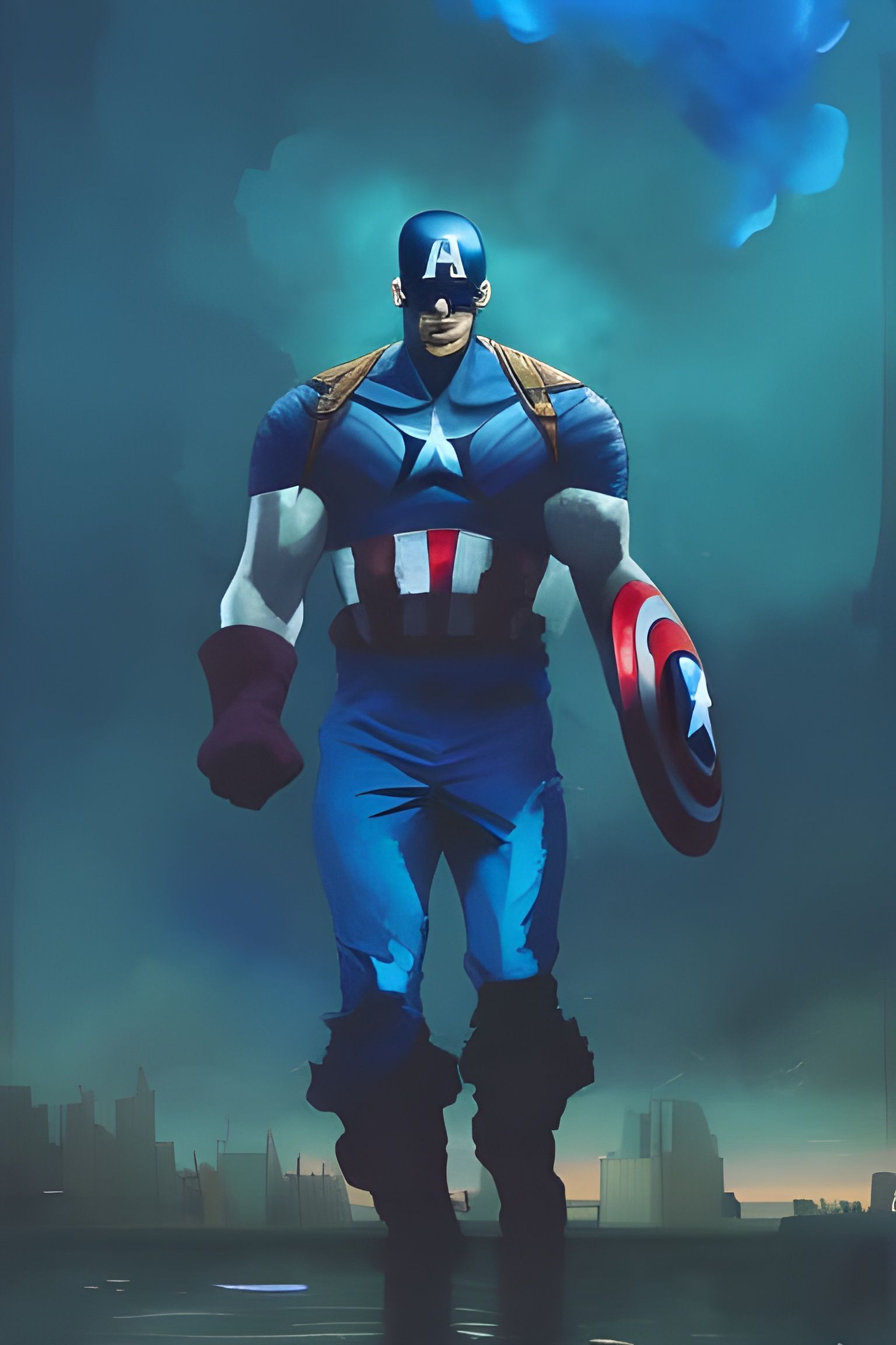 Colossal Captain America Comic Book Cover Art