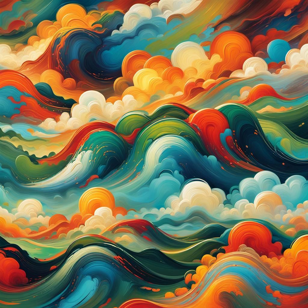 Vibrant Abstract Landscape in Expressionist Style