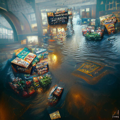 Vibrant Floating Market Scene