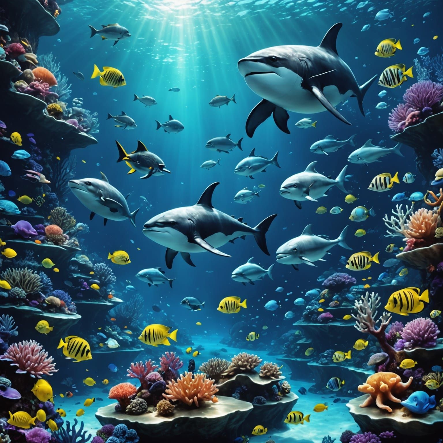 Glowing Ocean Kingdom of Sea Creatures