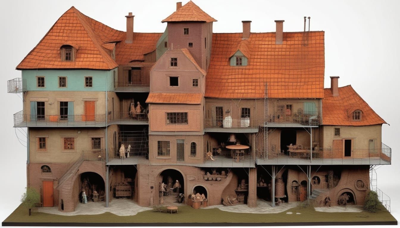 Fantastic Macabre Dreamscape in Constructivist Style