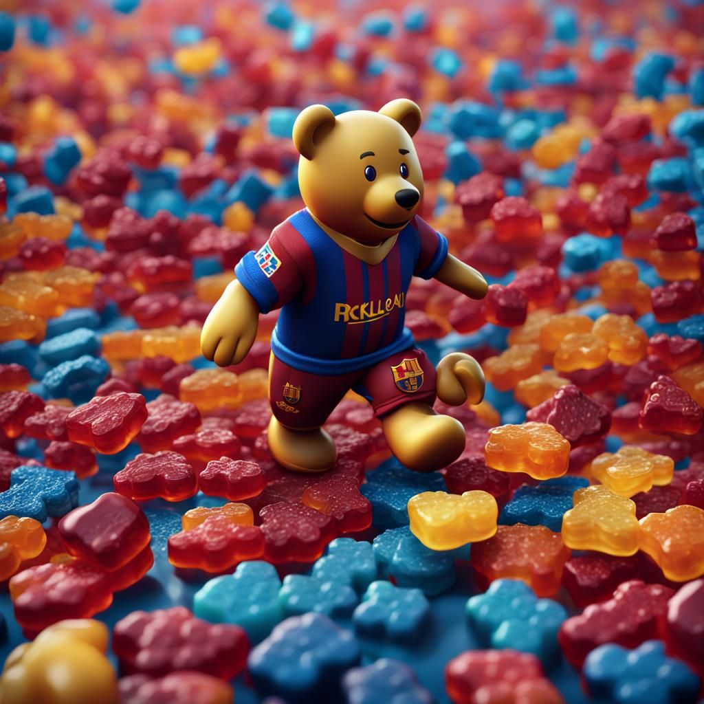 FC Barcelona Team as Gummy Bears in 8K