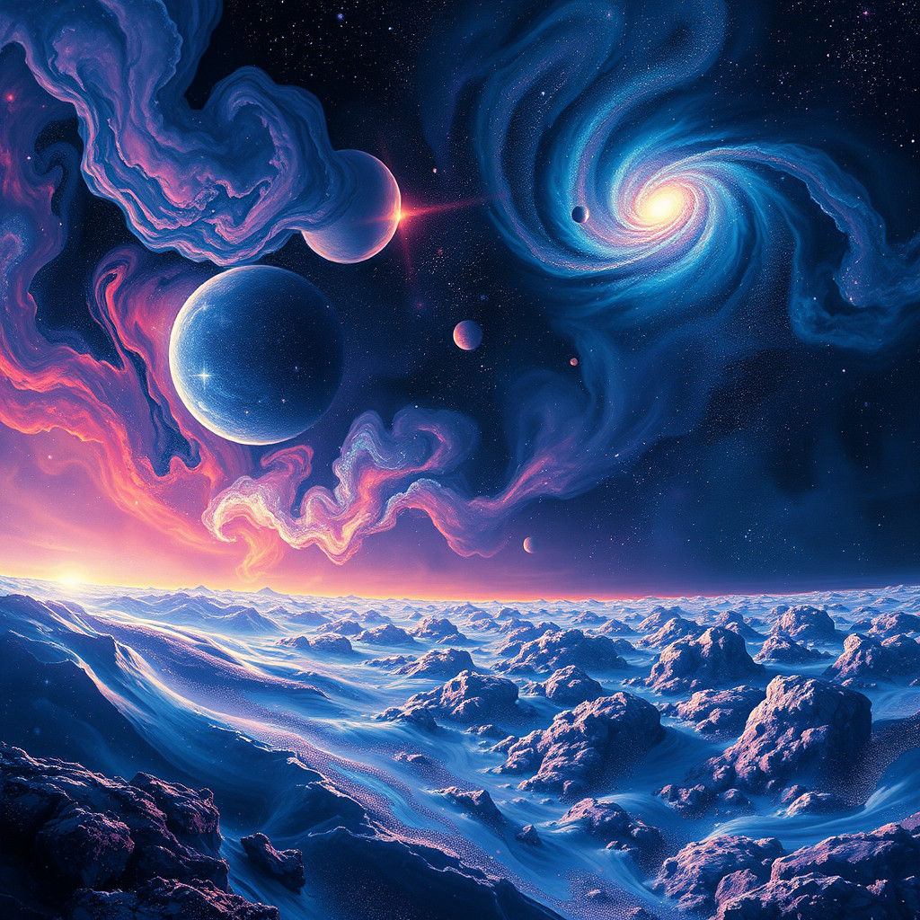 Galactic Collision: An Abstract Biomechanical Dreamscape