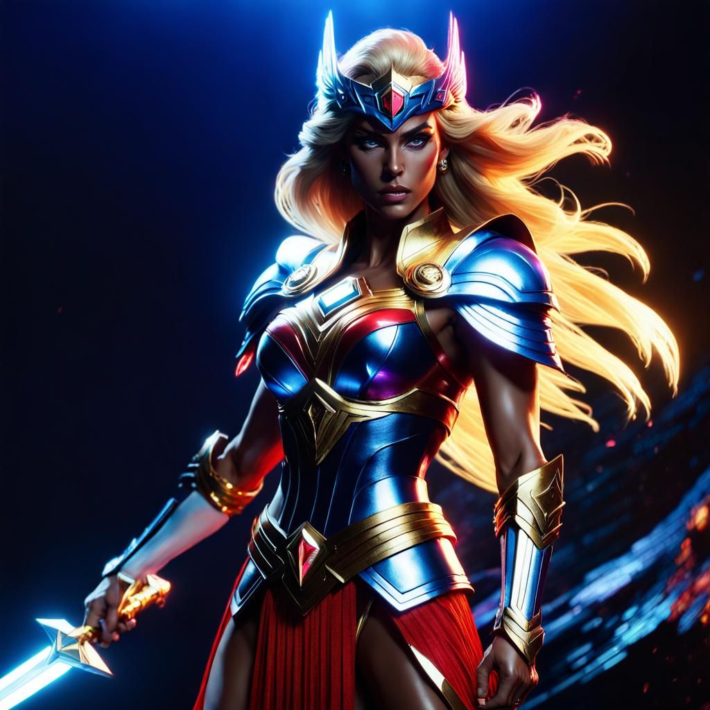 She-Ra Superheroine in Dynamic CGI Anime Style