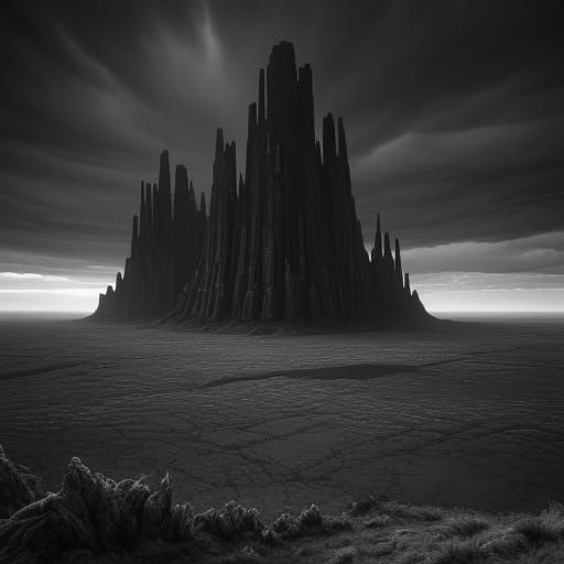 Barren Plateau Shrouded in Eerie Twilight