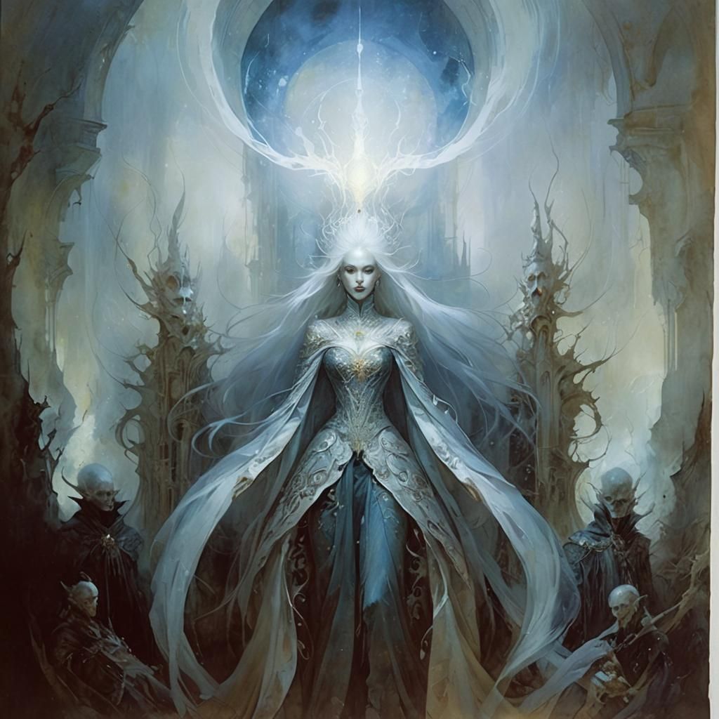 Mysterious Female Mage in Avant Garde Style