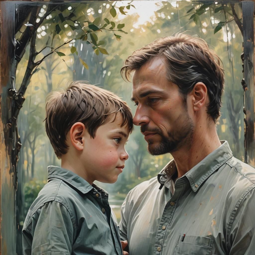 Touching Father-Son Portrait in Soft Natural Light