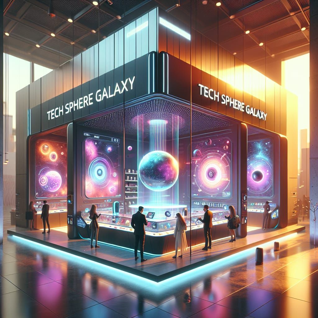 Futuristic Sci-Fi Storefront with Holographic Displays