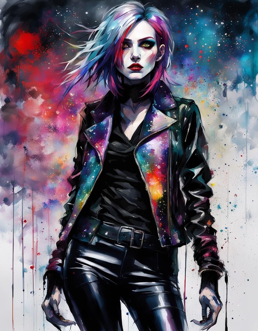 Gothic Woman Portrait with Christmas Theme